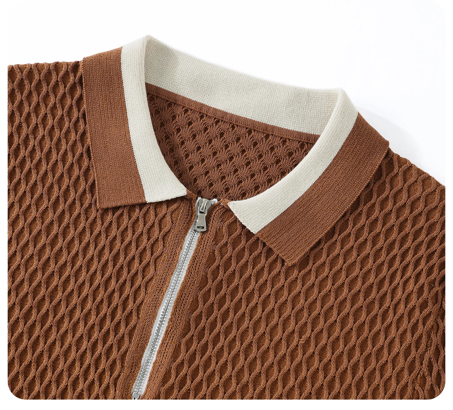 Men's Casual V-Neck Knitted Polo Shirt