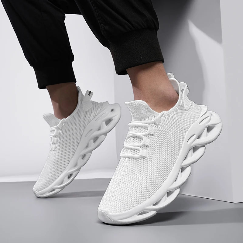 Men's Casual Lace-Up Sneakers with Air Mesh Upper