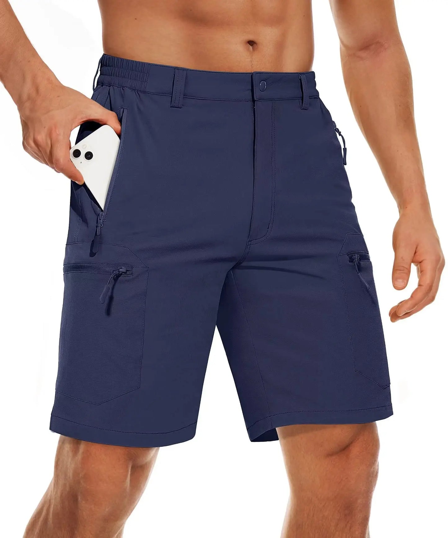 TACVASEN 5 Zipper Pockets Summer Quick Dry Cargo Shorts Mens Fishing Shorts Stretch Outdoor Hiking Nylon Work Shorts Lightweight