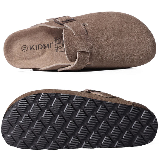 Kidmi Genuine Suede Mules with Cork Footbed for Men