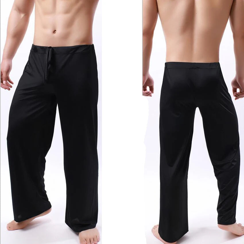 Men's Ice Silk Pyjamas Pants Soft Sleeping Bottoms Nightwear Sleepwear Trousers Casual Loose Hombre Breathable Underwear