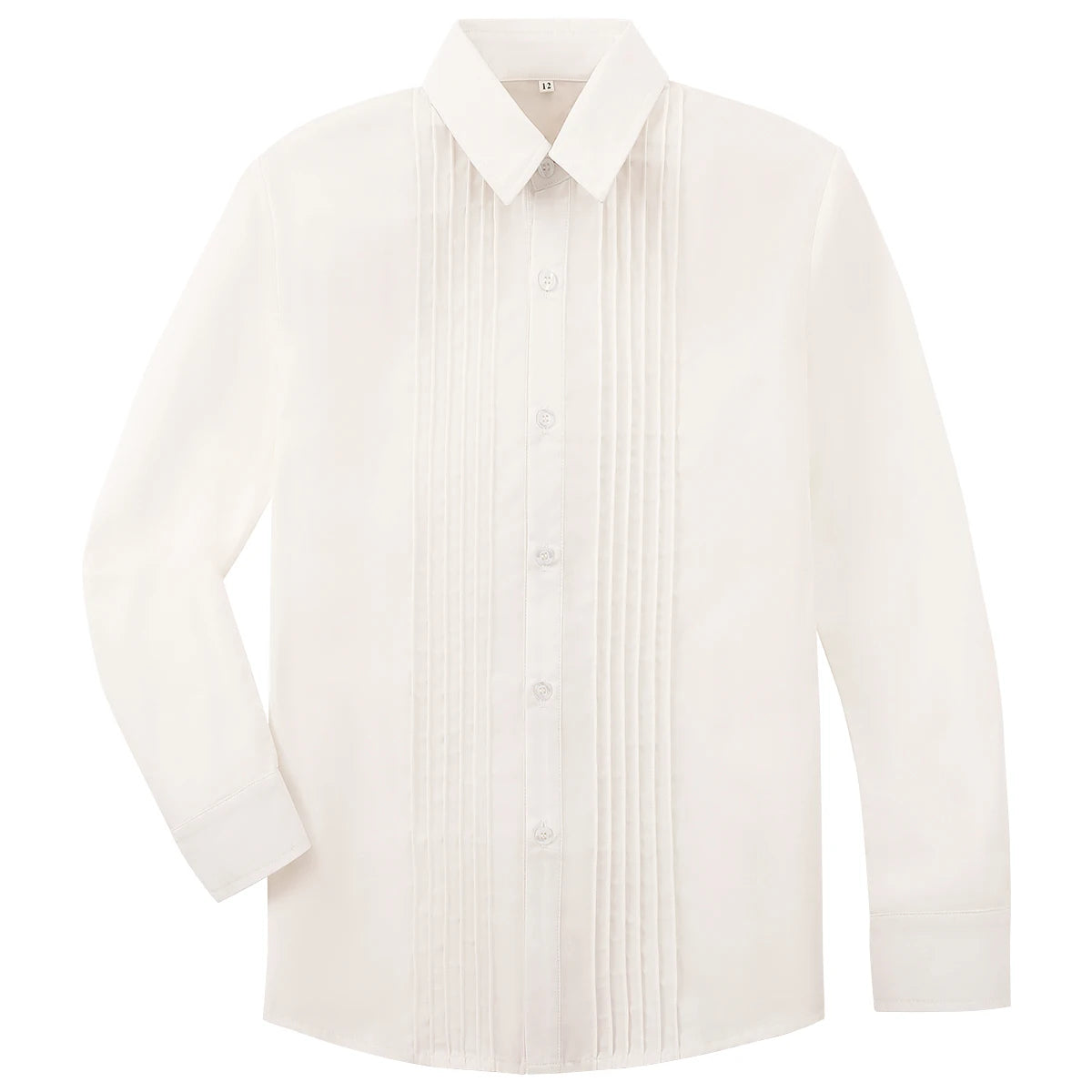 Boys Formal Dress Shirt Black White 7-12 Years Polyester