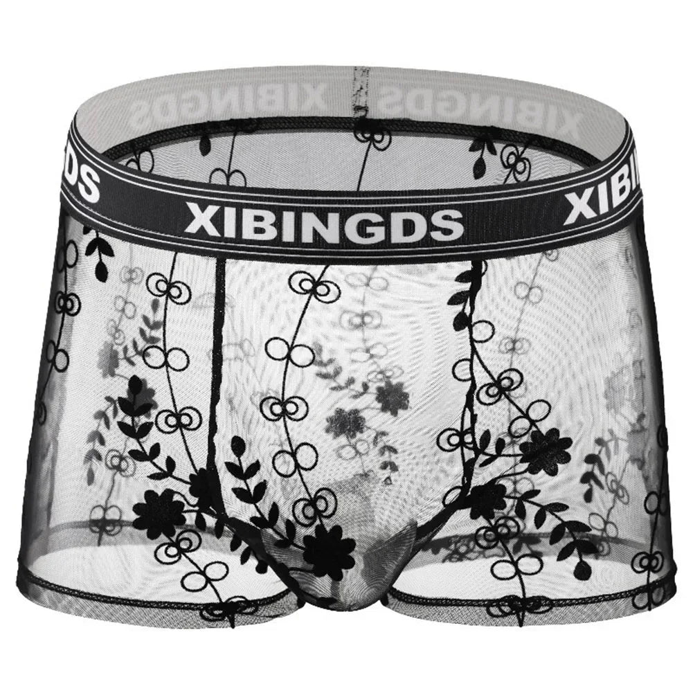 See Through Mesh Boxer Briefs for Men