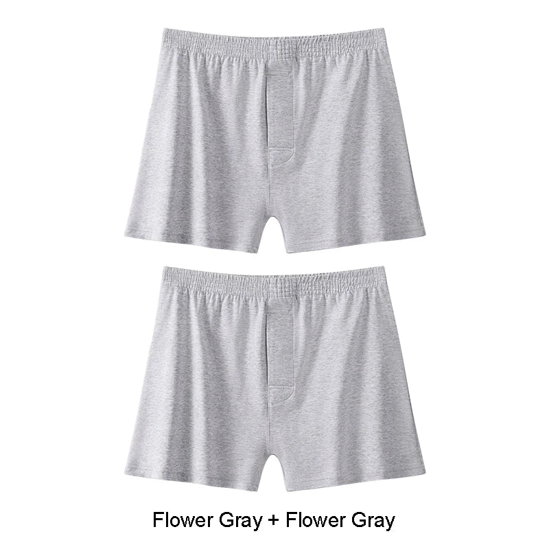 Men's Cotton Boxer Shorts with Striped Pattern