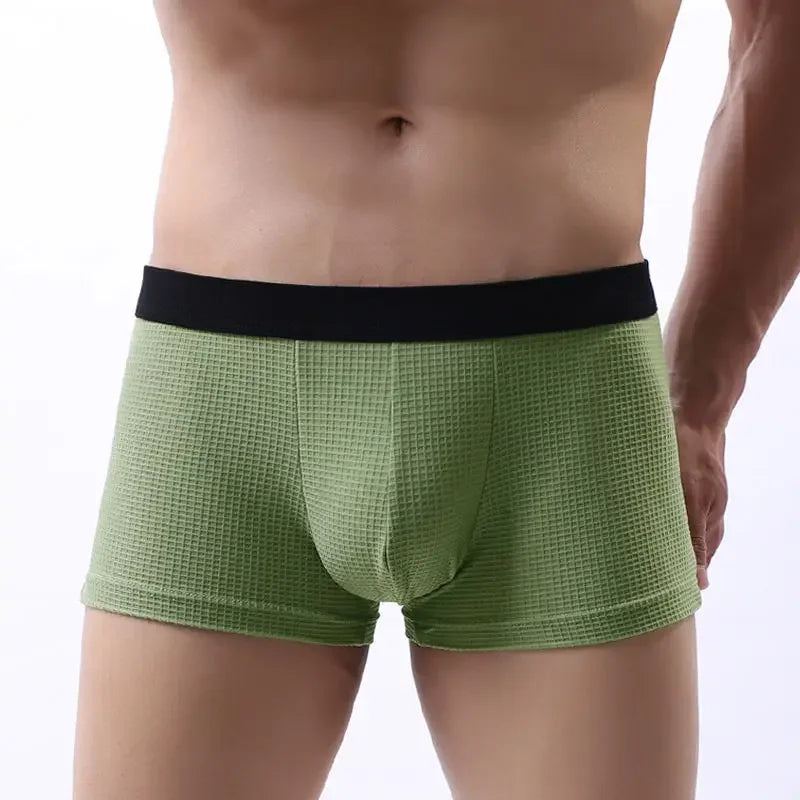 Men's Cotton Boxer Shorts with U-Type Convex Design