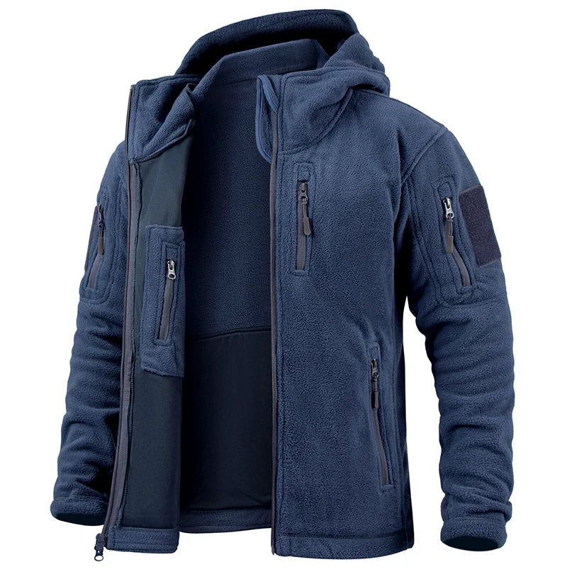 Men's Tactical Fleece Jacket Winter Zip Military Hoodies