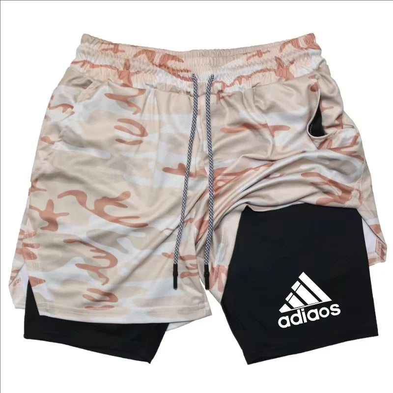 Men's compression shorts  running training sports shorts  summer gym  quick drying shorts in one