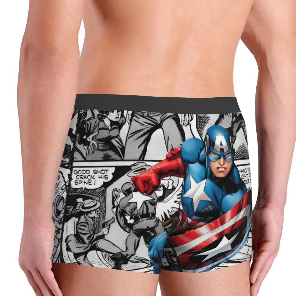 Captain America Comics Design Boxer Shorts for Men by MINISO