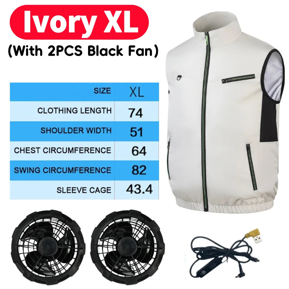 Cooling Vest Breathable Polyester Fan Vest for Hot Weather