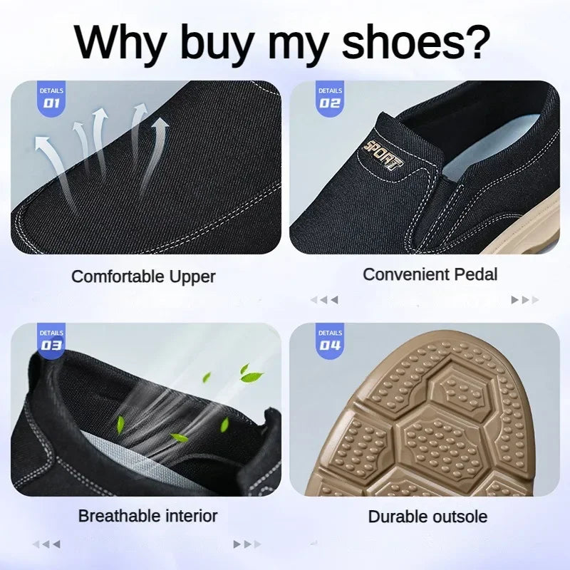 Men's Casual Slip-On Shoes in Canvas and Plastic