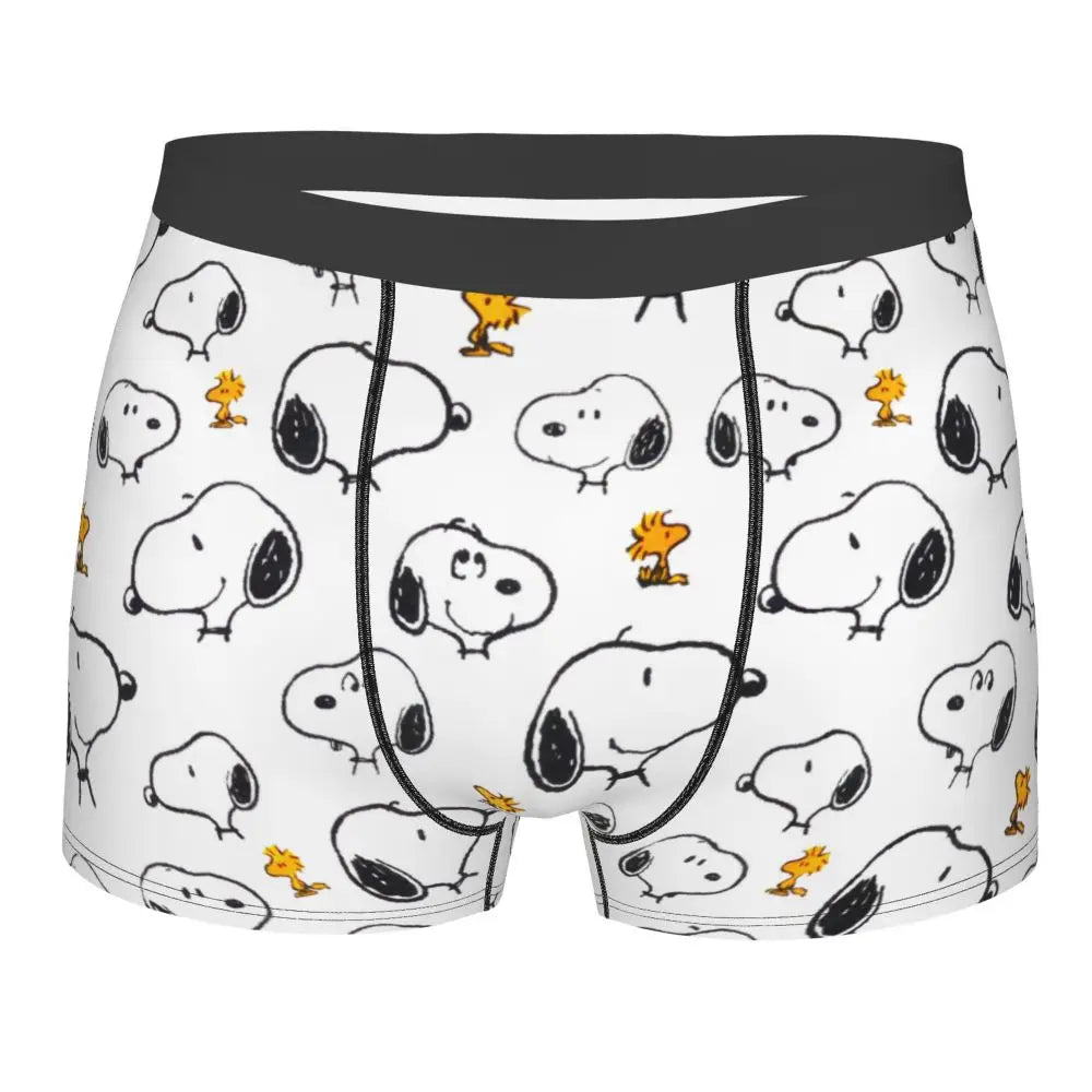 Snoopy Boxer Briefs for Men - Giggle Print Polyester Blend