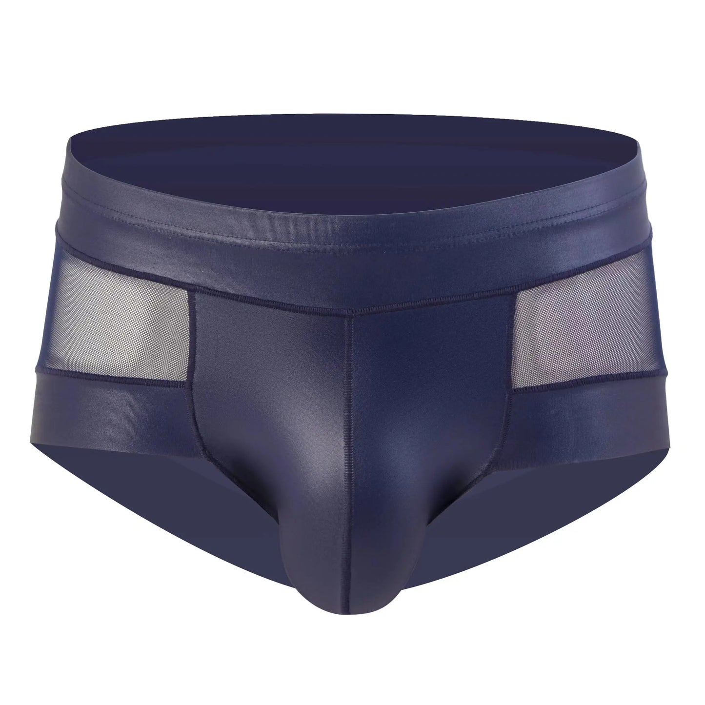 Men's Boxer Briefs in Breathable Mesh and Patent Leather