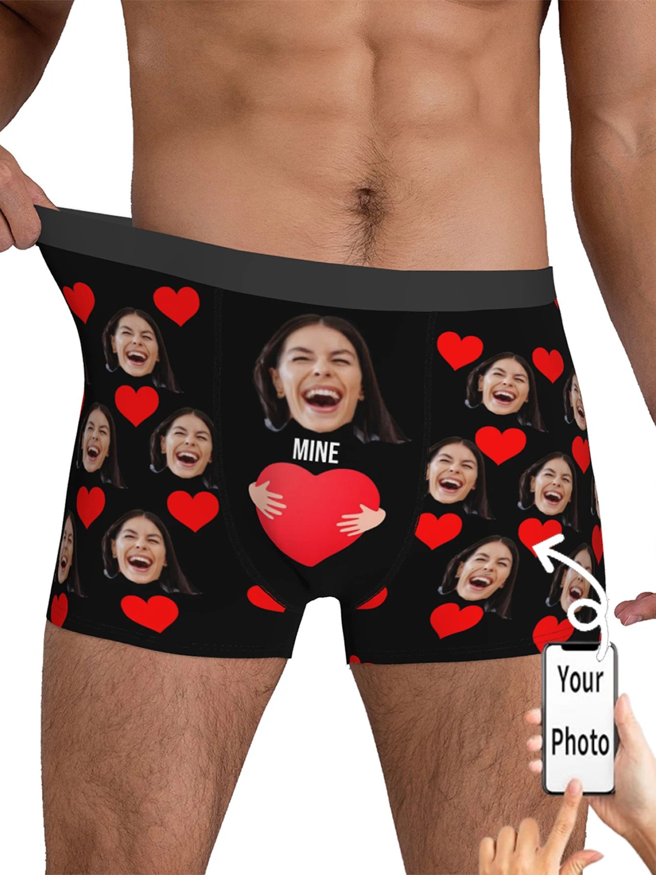 Personalized Underwear for Men Custom with Picture Underwear with Photo Personalized Boxers Face Boxer Father's Day Gift for Dad