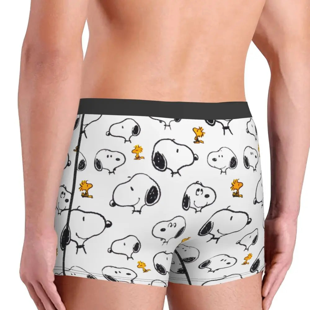 Snoopy Boxer Briefs for Men - Giggle Print Polyester Blend