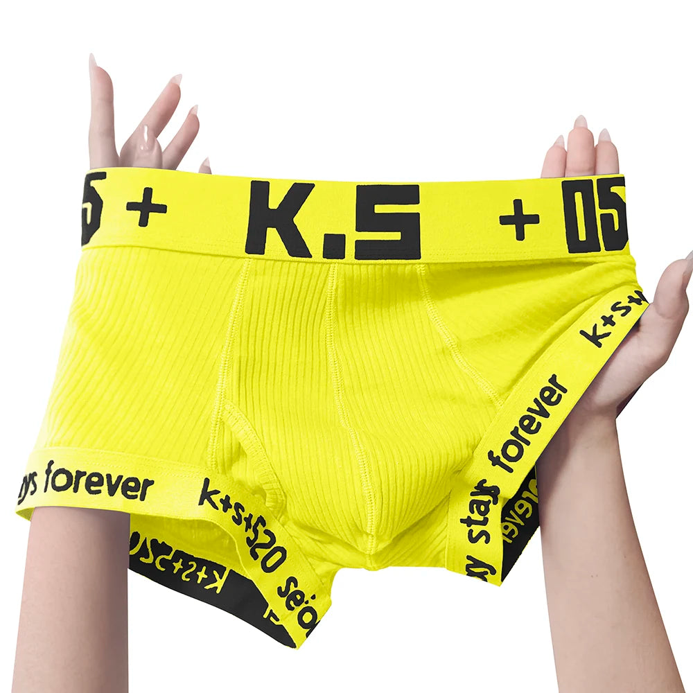 Men's Cotton Breathable Letter Printed Boxershorts