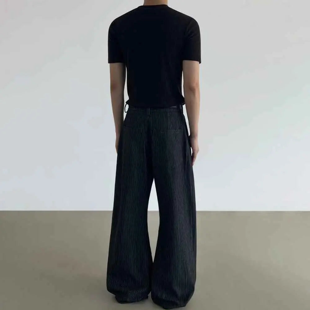 Mens Wide Leg Jeans Casual Pants for Autumn and Winter