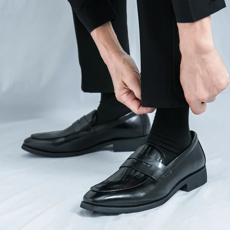 Men's Casual Loafers in Black and Brown PU