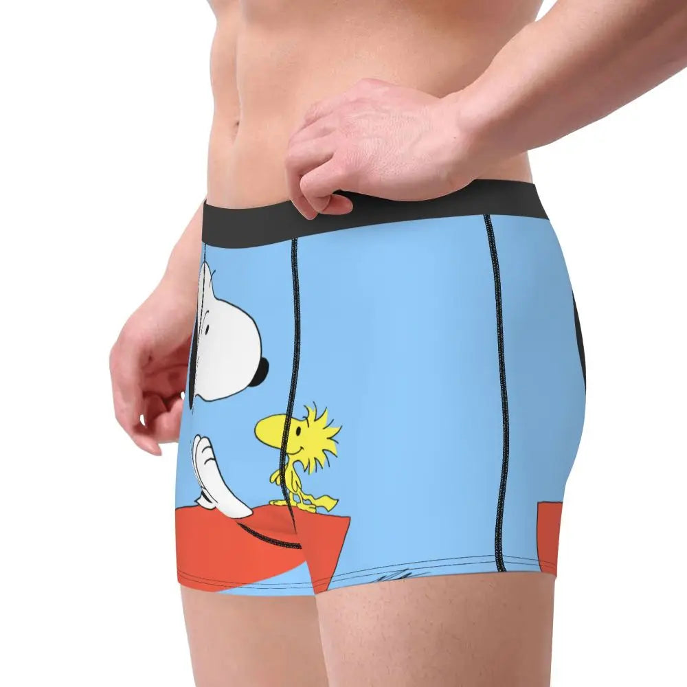 Snoopy Boxer Briefs for Men - Giggle Print Polyester Blend