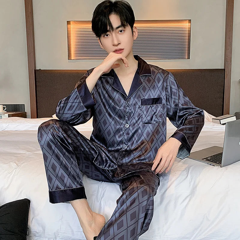 Thin Ice Silk Pajamas for Men