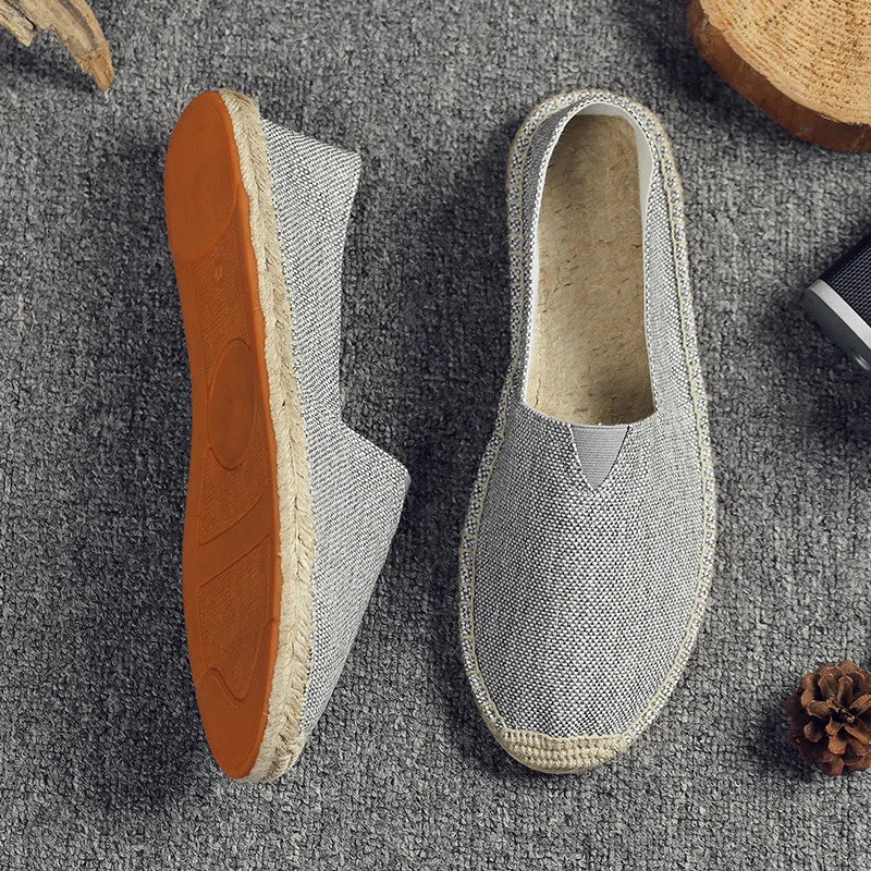 Mens Canvas Slip-On Espadrilles for Summer Casual Wear