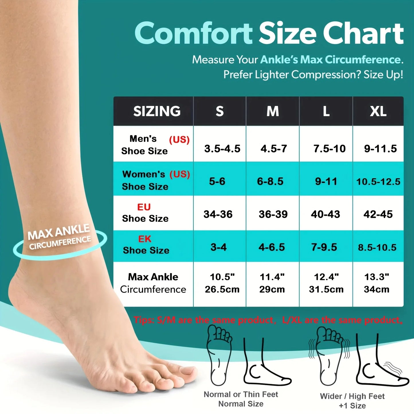 Ankle Compression Socks with Arch and Ankle Support