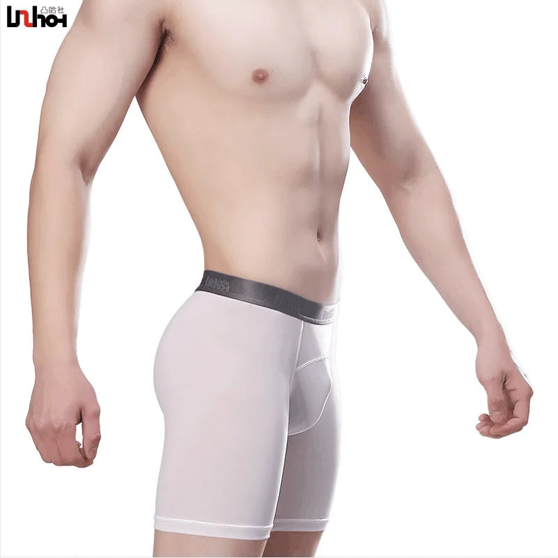 Mens Long Underwear U Convex Sports Boxers For Men Athletic Quick Dry Compression