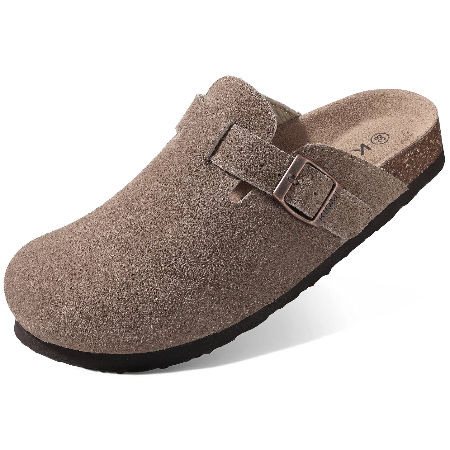 Kidmi Genuine Suede Mules with Cork Footbed for Men