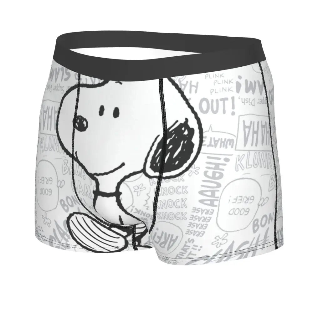 Snoopy Boxer Briefs for Men - Giggle Print Polyester Blend
