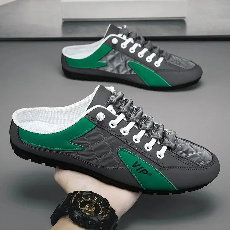 Men's Casual Slip-On PU Summer Slippers with Rubber Sole
