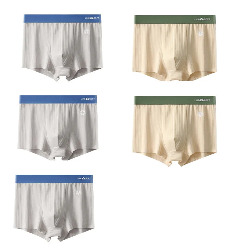 Men's Striped Boxer Shorts Underwear 5 Pcs Set
