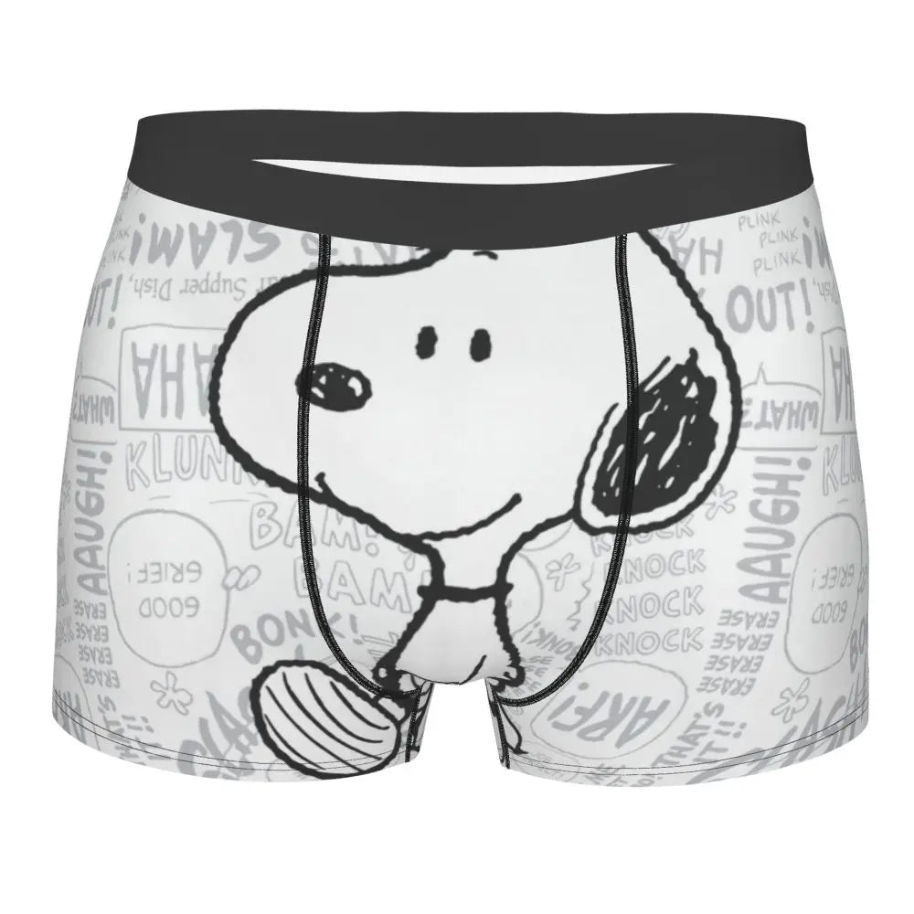 Snoopy Boxer Briefs for Men - Giggle Print Polyester Blend