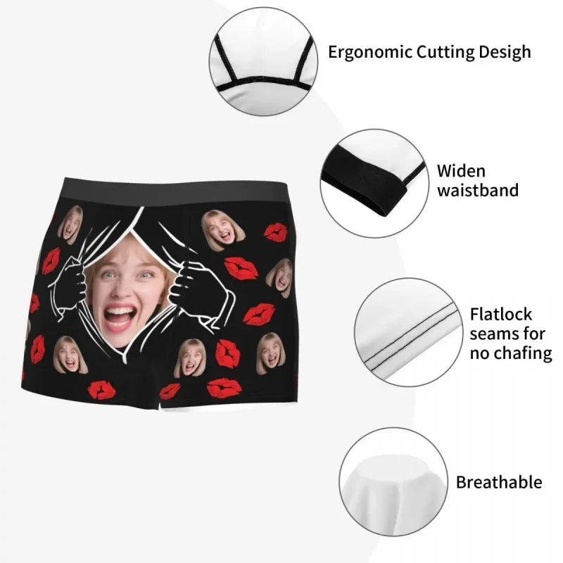 Custom Photo Boxer Briefs for Men - Unique Personalized Gift for Husband, Boyfriend or Father