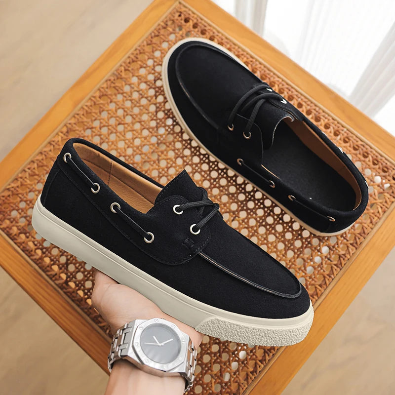 Men's Casual Slip-On Shoes in Handmade Suede Leather