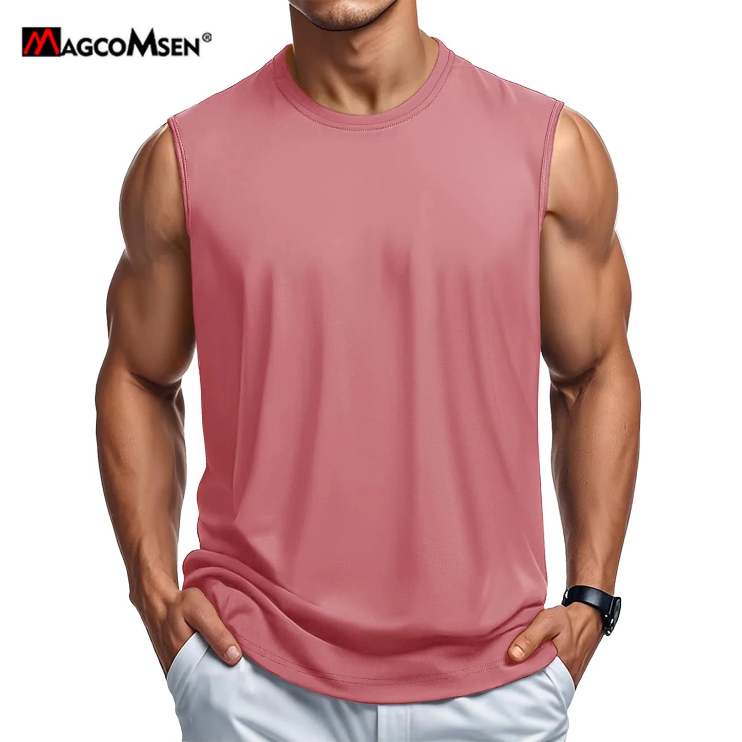 MAGCOMSEN Men's Cotton Sports Tank Top for Summer