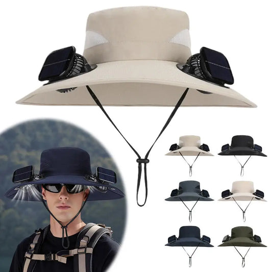 Solar Fan Hat for Men Women with Dual Solar Fans