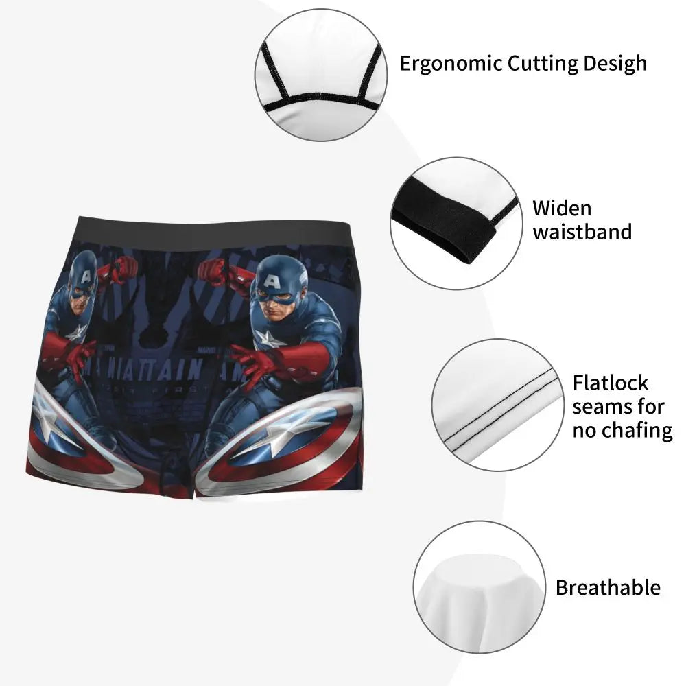 Captain America Comics Design Boxer Shorts for Men by MINISO