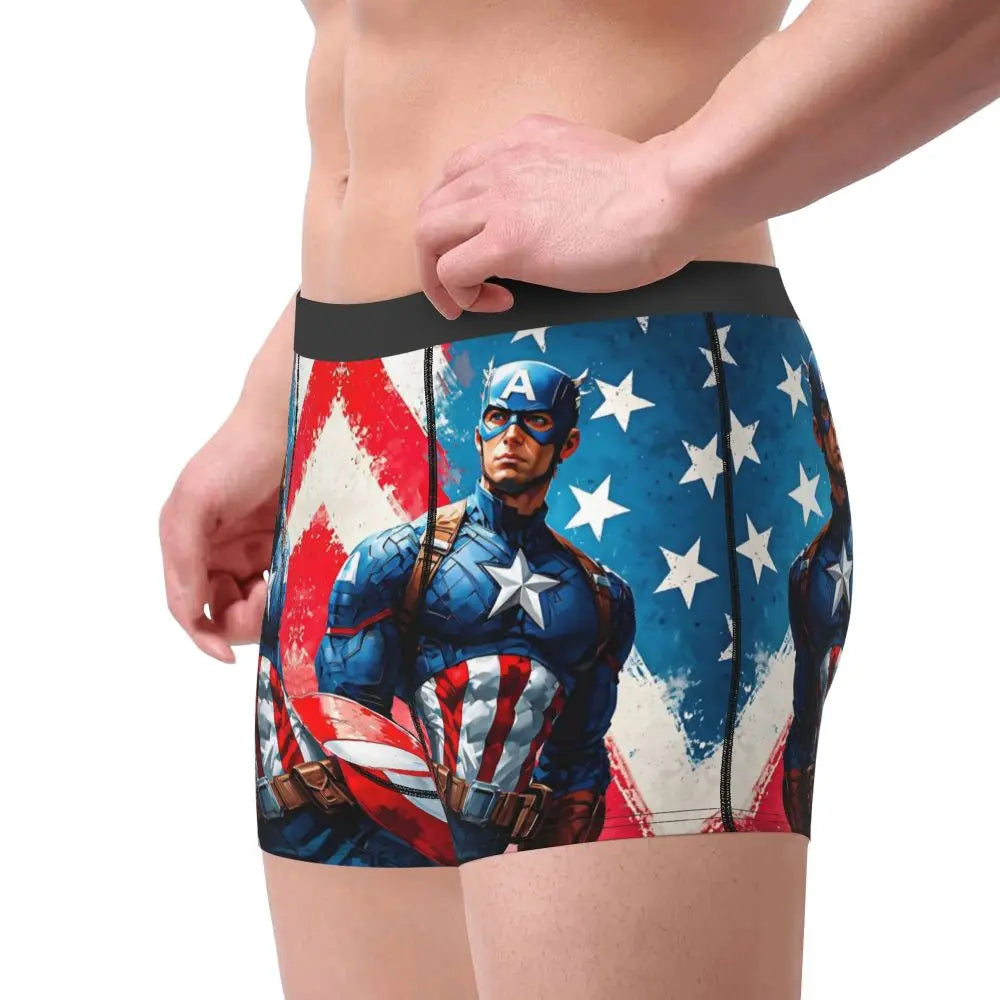 Captain America Comics Design Boxer Shorts for Men by MINISO