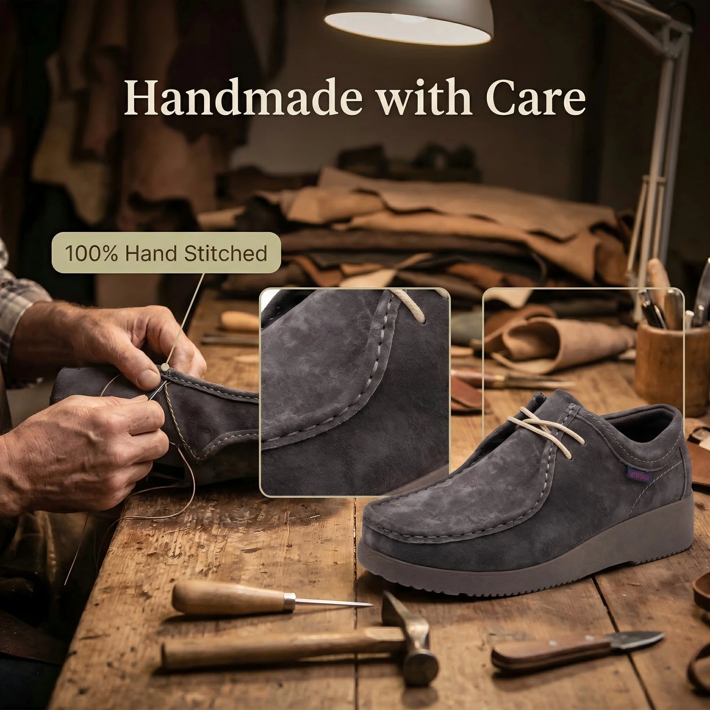 Men's Genuine Leather Hand-Sewn Loafers