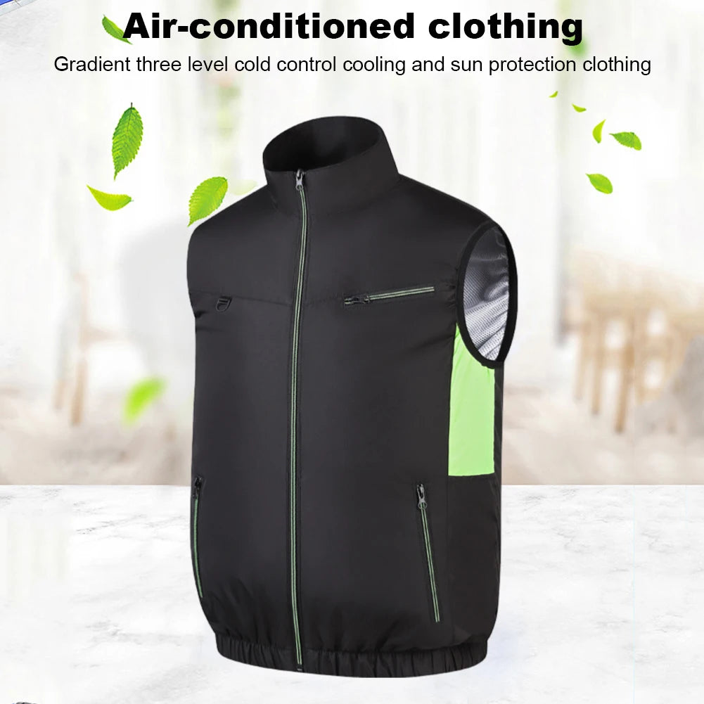 Wearable Cooling Fan Vest for Summer Camping and Fishing
