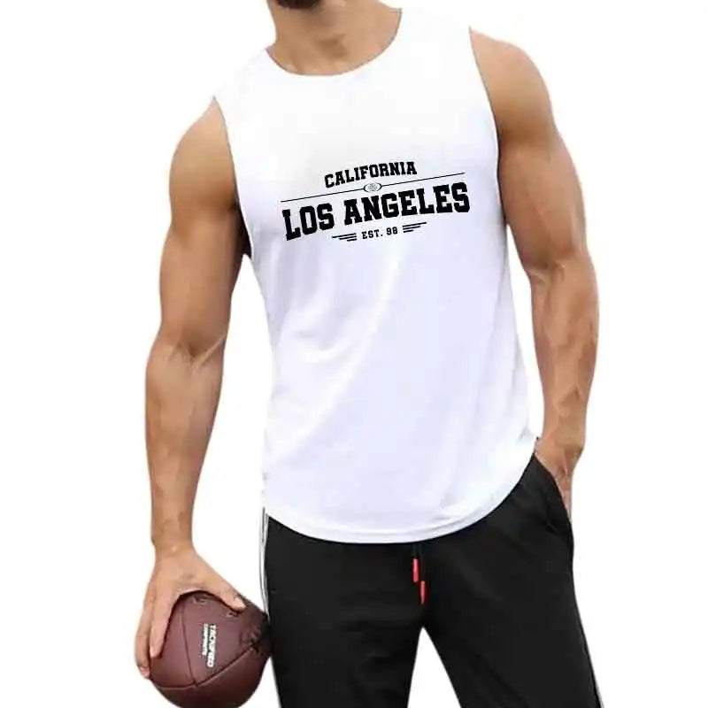 Mens Athletic Sleeveless Shirt O Neck Summer Fitness Vest Moisture Wicking Quick Dry Workout Top Jogging Bodybuilding and Casual