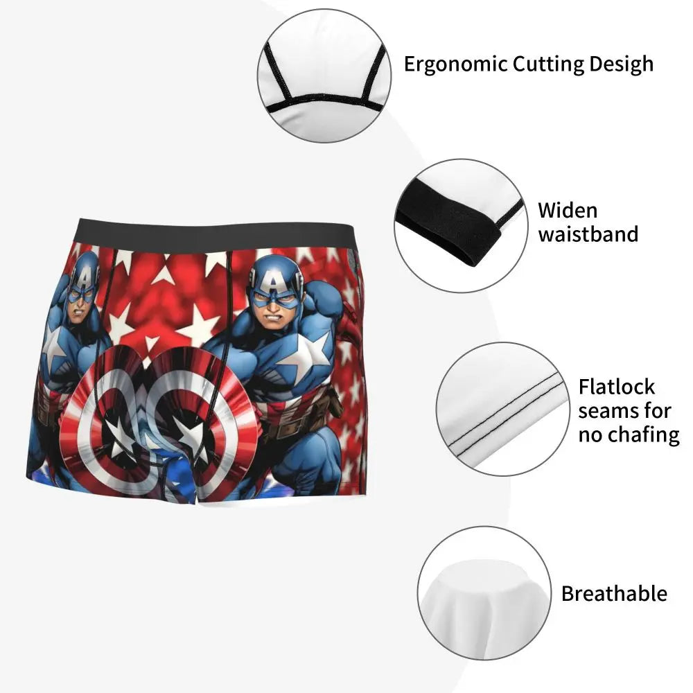 Captain America Comics Design Boxer Shorts for Men by MINISO