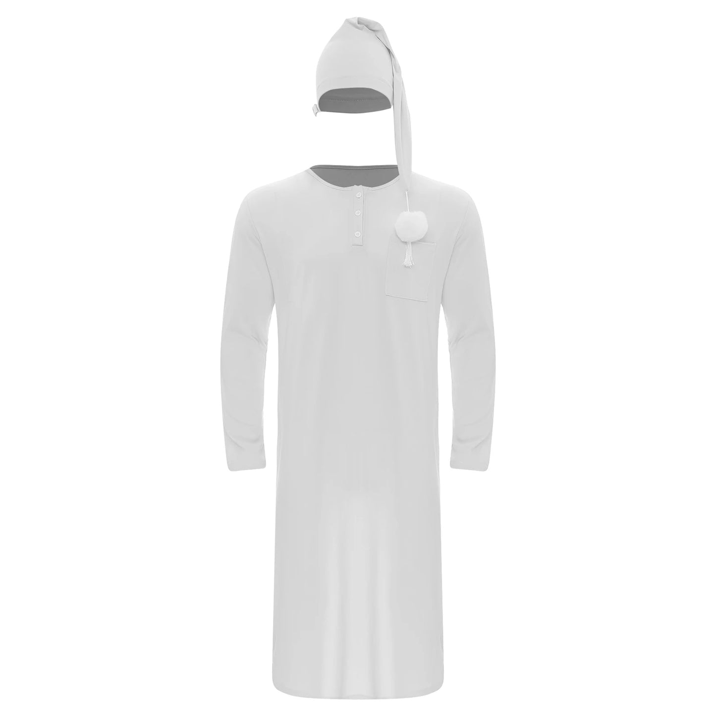 Men's Long Sleeve Sleep Robe with Hat
