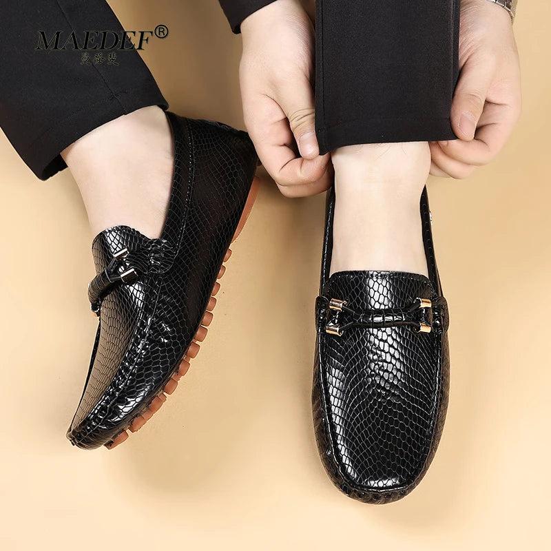 MAEDEF Men's PU Loafers Slip-On Casual Shoes