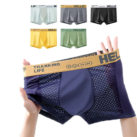4Pcs Male Breathable Mesh Boxers for Men