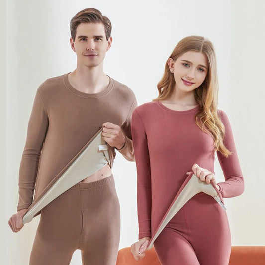 Thermal Underwear For Women + Men Winter Clothes Wool And Silk Two Piece Sets Thermos Clothing