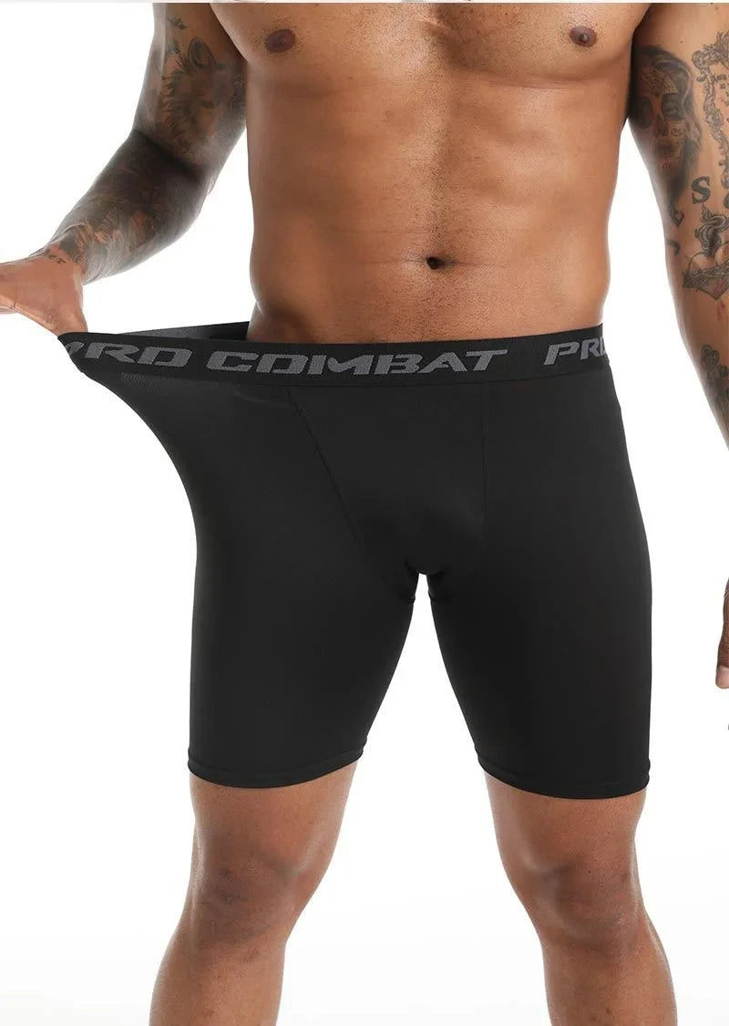 Men's Black Quick-Drying Boxer Shorts for Gym