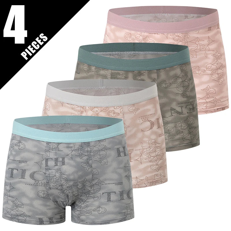 Men's Fashion Printed Boxers Breathable Underwear 6XL
