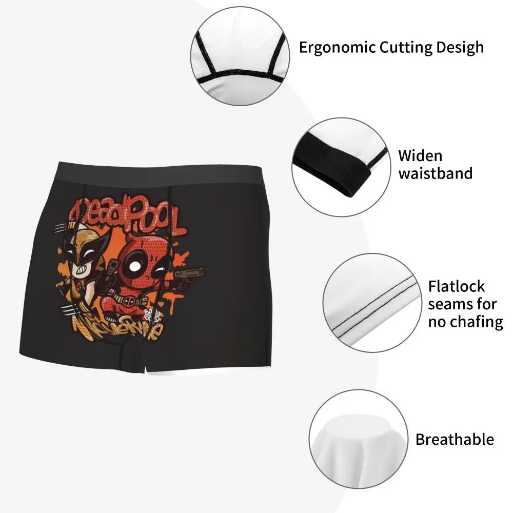 Deadpool Boxer Shorts for Men - Lycra Polyester Blend