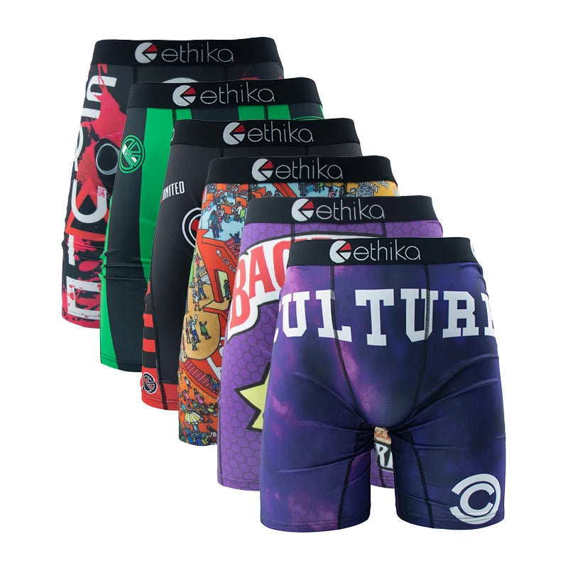 ETHIKA 6Pcs Men Boxers Breathable Swimming Underpants