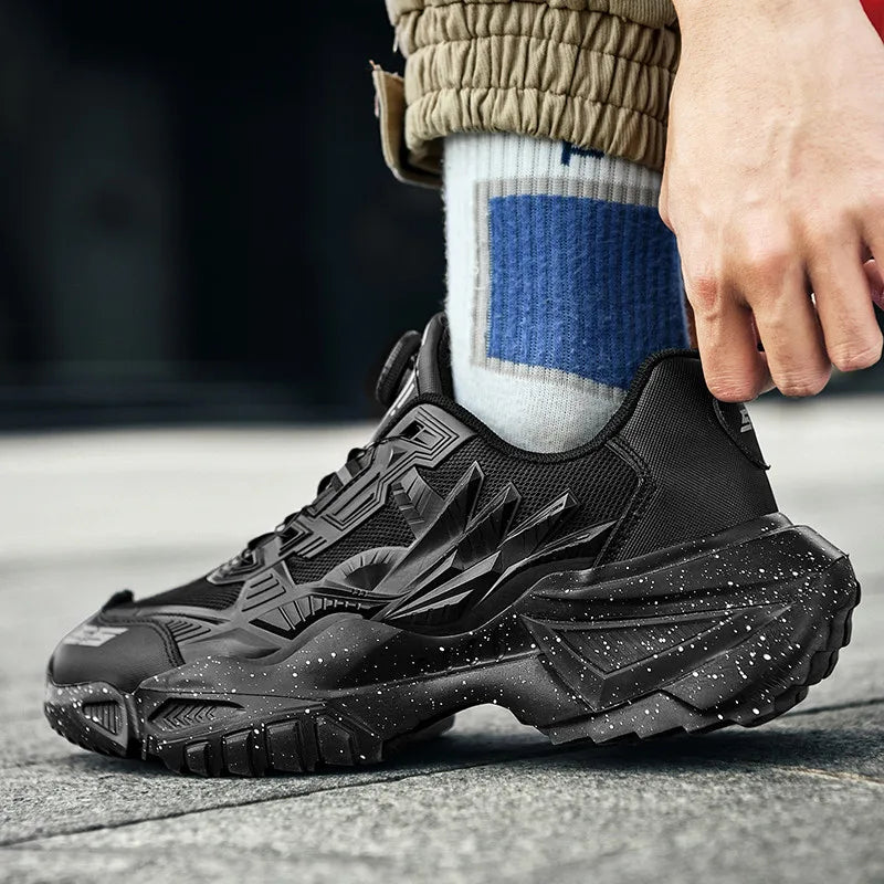 Men's Casual Sneakers with FLYKNIT Upper and Hasp Closure